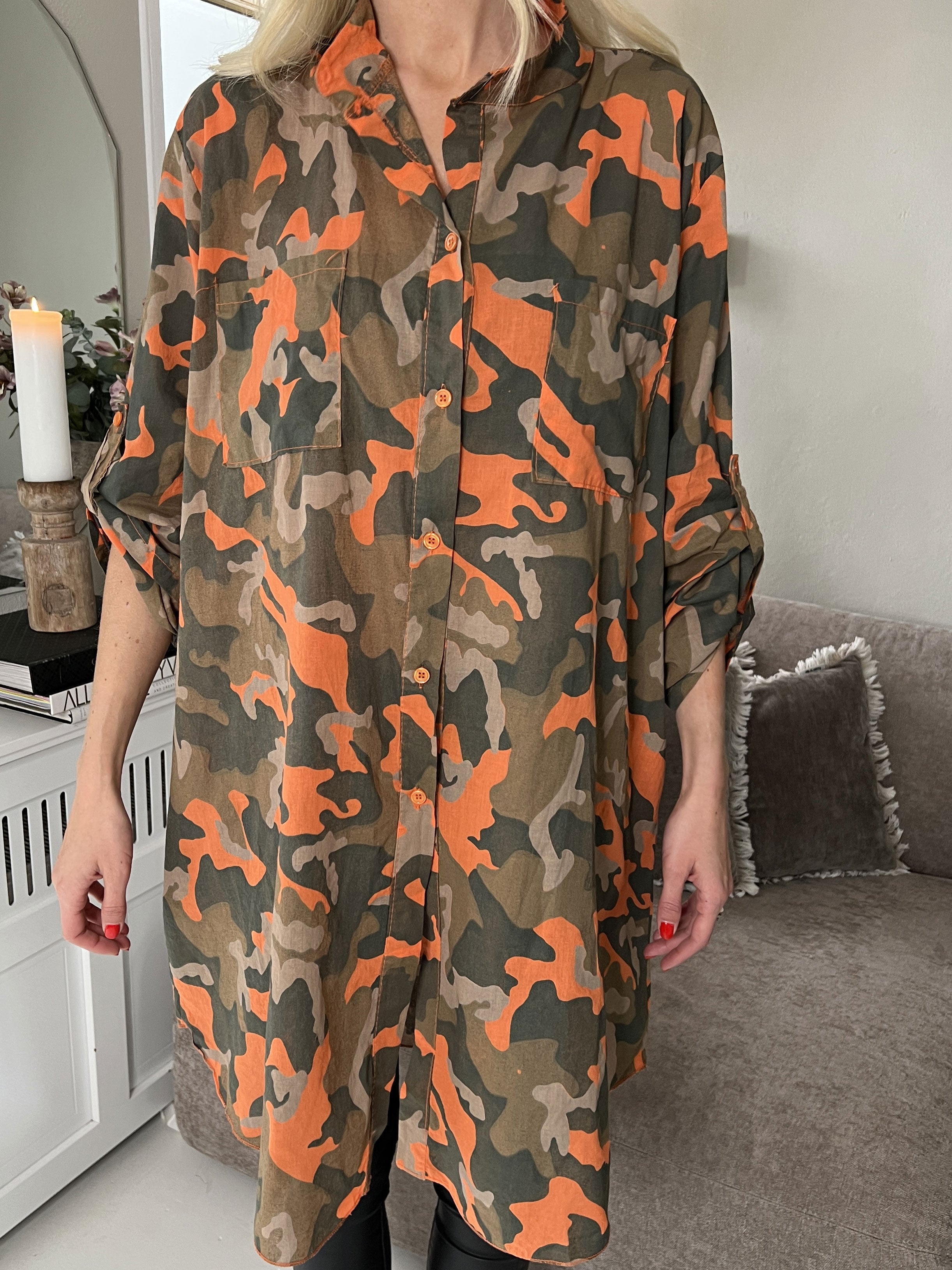 Berna Camo - Skjorte i camouflageprint med lommer